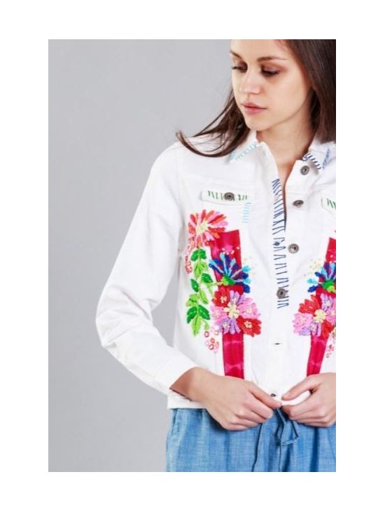 Džínová bunda s výšivkou Pepe Jeans CRISIEa
