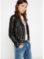 Kožená bunda křivák Pepe Jeans ADRIANA černáa