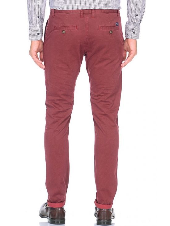 Červené chinos kalhoty Pepe Jeans JAMESa