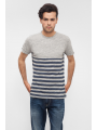 Šedé tričko s pruhovaným vzorem Pepe Jeans MINDI T-SHIRT 1