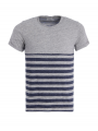 Šedé tričko s pruhovaným vzorem Pepe Jeans MINDI T-SHIRT