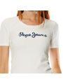 Bíle triko s výšivkou z flitrů Pepe Jeans MARIAb