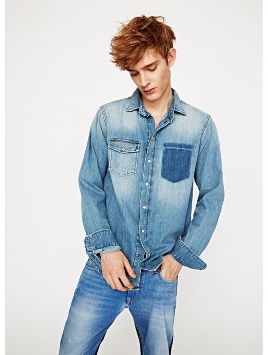 Pánská džínová košile Pepe Jeans PERCYa