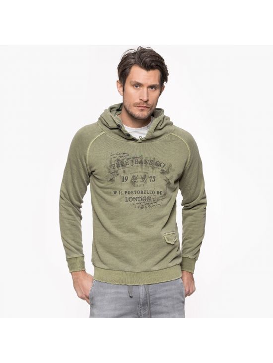 Khaki mikina s kapucí  Pepe Jeans RIMU