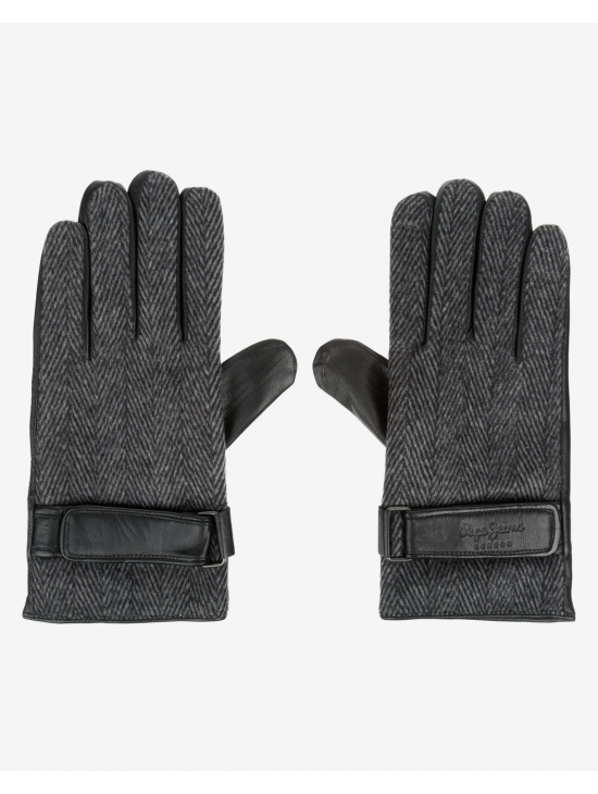 Tvídové šedé rukavice Pepe Jeans JALON GLOVES