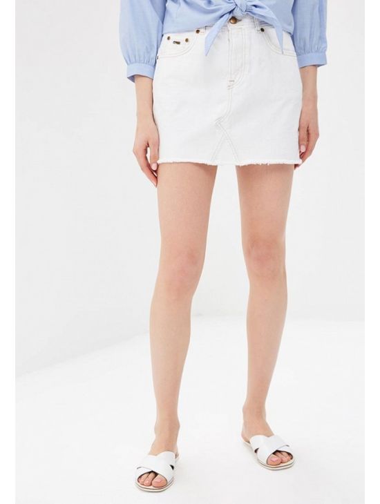Bílá džínová minisukně Pepe Jeans DANI