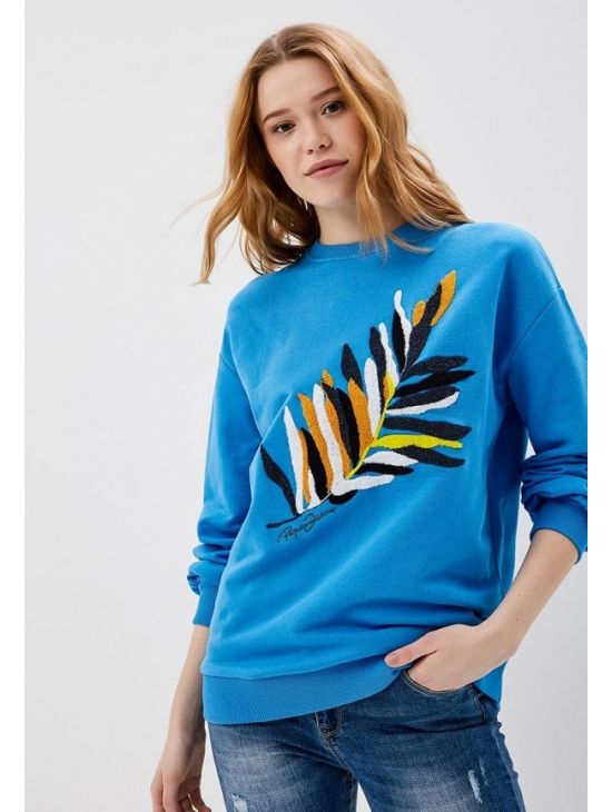 Oversize modrá mikina Pepe Jeans LARA