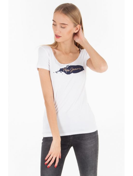 Triko s výstřihem Pepe Jeans VIOLETAa