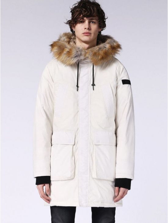 Pánská zimní bílá bunda parka Diesel W-FOLKd