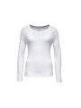 Dámské bílé triko dlouhý rukáv Calvin Klein QS5493E