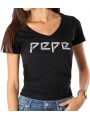 Dámské černé triko s potiskem Pepe jeans SERENA
