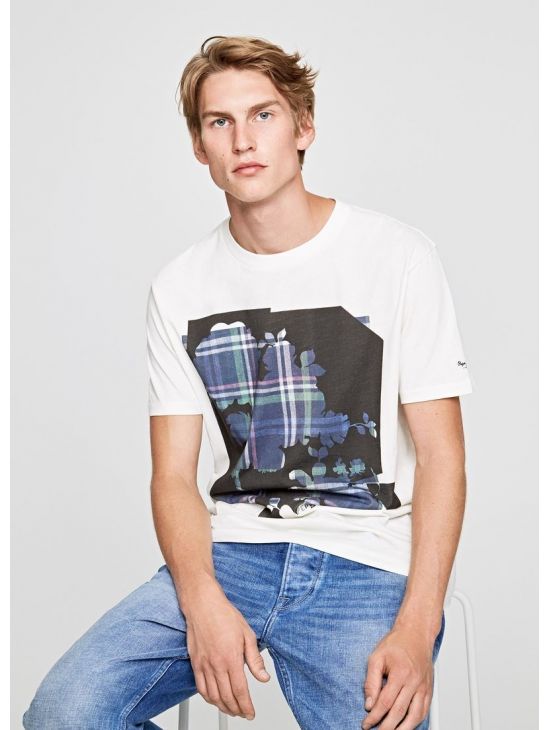 Pánské bílé triko s potiskem Pepe Jeans HEYDON