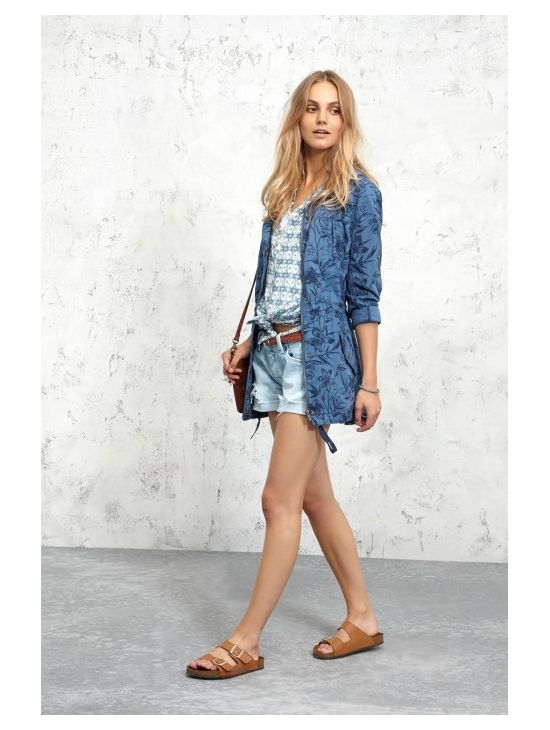 Lehká modrá dámská parka bunda Pepe Jeans SANDY
