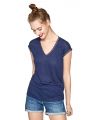Dámské lněné modré triko Pepe Jeans CLEMENTINE