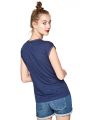 Dámské lněné modré triko Pepe Jeans CLEMENTINEa