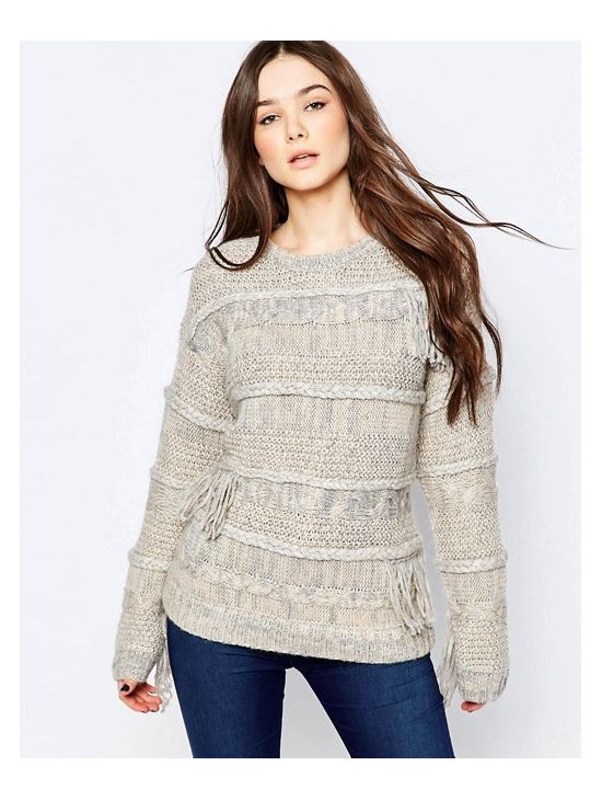 Dámský zimní svetr šedý Pepe Jeans MAYA KNIT