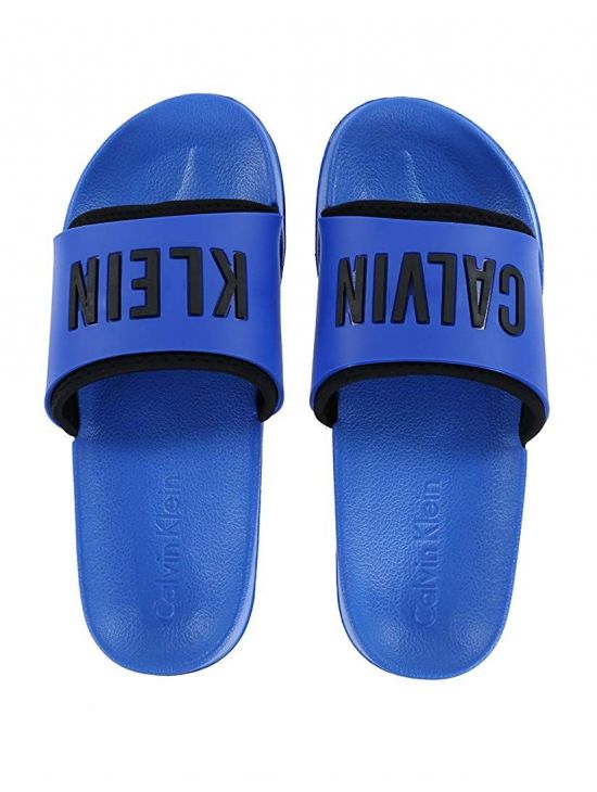 Unisex modré pantofle Calvin Klein SLIDE
