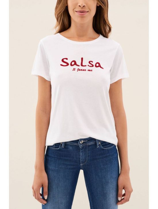 Dámské bílé triko Salsa s modalem 121802