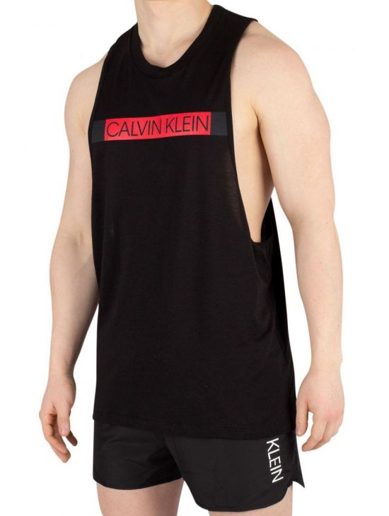 Pánský černý nátělník MUSCLE TAN od Calvin Klein