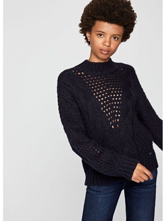 Dámský modrý pletený svetr Pepe Jeans HELAIA