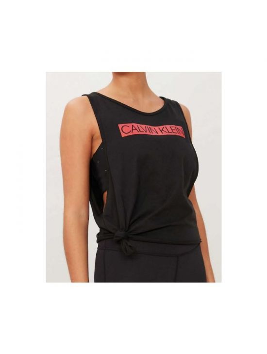 Dámský černý top Calvin Klein SIDE KNOT KW0KW00698