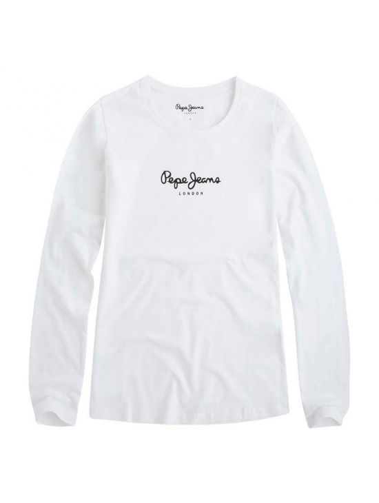 Bílé triko s dlouhým rukávem Pepe Jeans VIRGINIAb