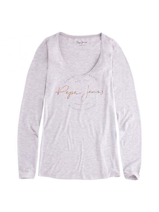 Šedé triko s dlouhým rukávem Pepe Jeans ELSIa