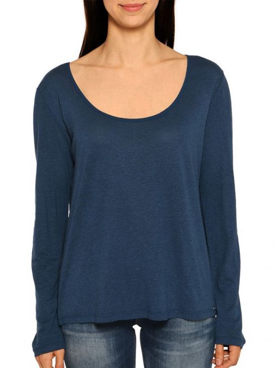 Tmavomodré dámské lněné triko Pepe Jeans BEAb