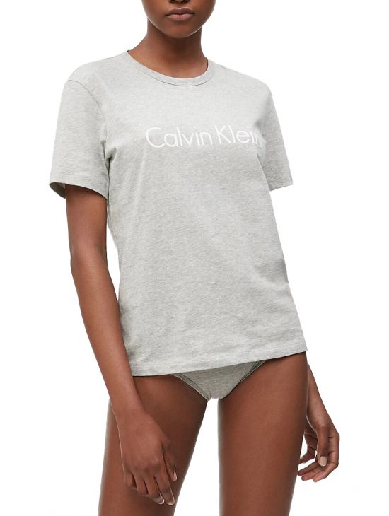 Dámské šedé tričko CREW NECK Calvin Klein