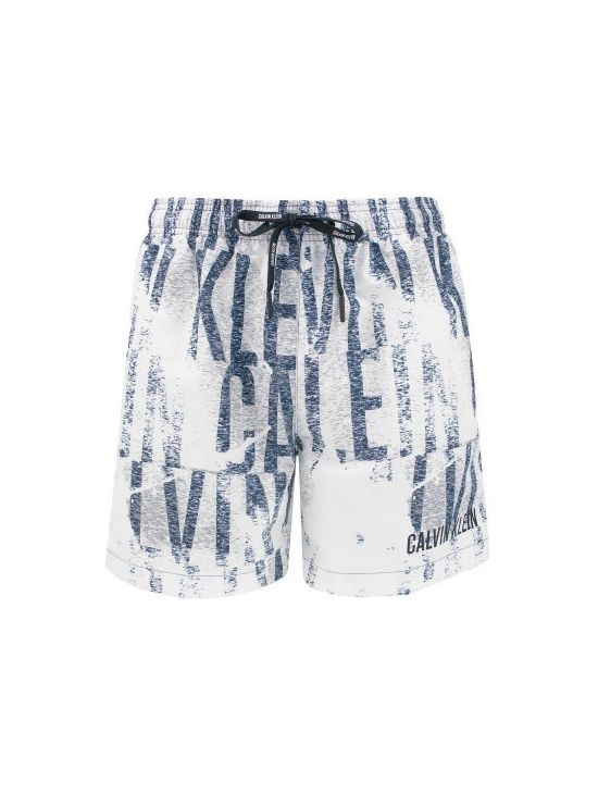 CALVIN KLEIN pánské bílé plavky DRAWSTRING-LOGO