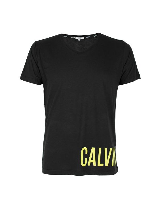 CALVIN KLEIN pánské černé triko s neonovým logem