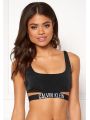 CALVIN KLEIN černý horní díl plavek klasického střihu se širší gumou STRAP BRALETTE-RP