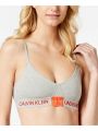 Šedá bavlněná podprsenka UNLINED TRIANGLE Calvin Klein